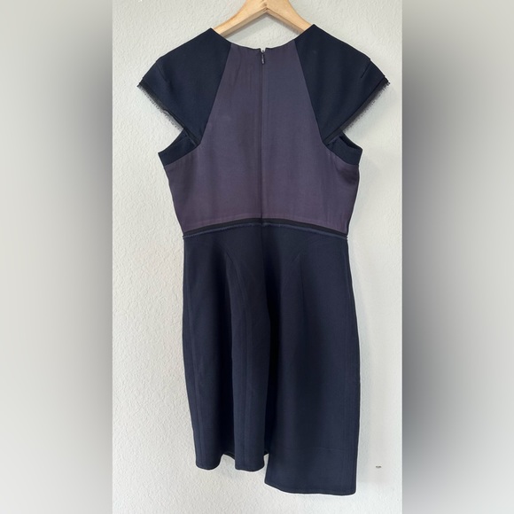 BCBGMAXAZRIA Runway Night Asymmetrical Patchwork Dress in navy black - Picture 6 of 17